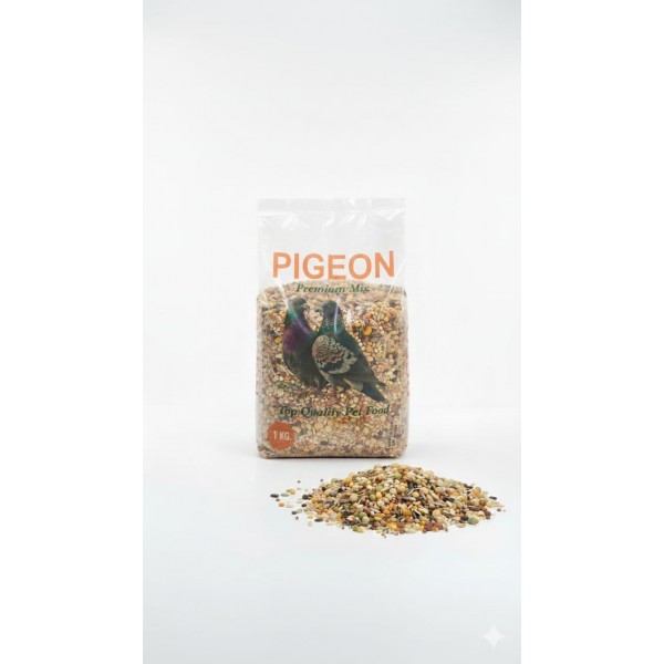 PIGEON Premium Mix – 1 KG | Top-Quality Seed & Grain Feed for Pigeons, Doves & Small Birds | Balanced Nutrition for Domestic, Show & Racing Birds | Healthy Daily Bird Food