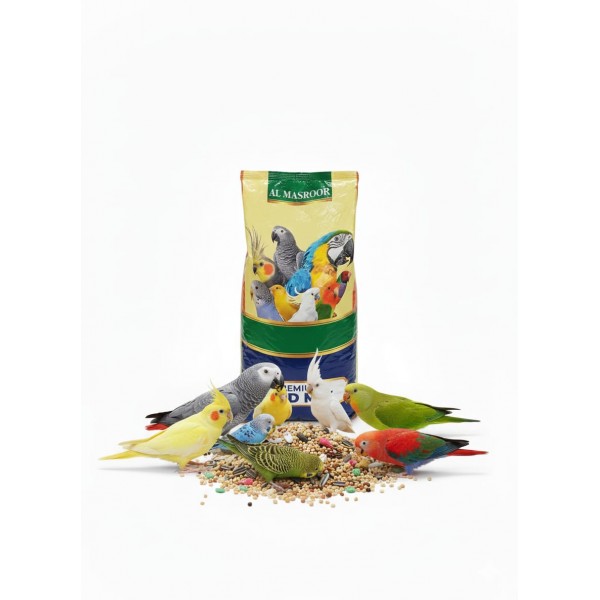Al Masroor Premium Bird Mix – 1 kg Bag | High-Quality Seed Blend for Parrots, Parakeets, Finches, Doves & Wild Birds | Nutrient-Rich, Supports Feather Health & Immunity