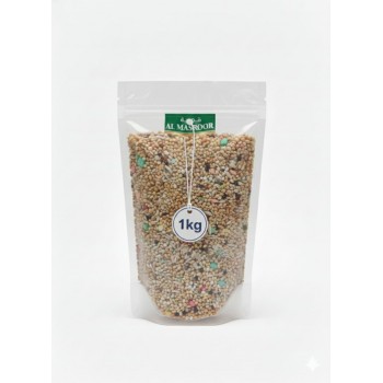 Al Masroor Vitamin Seed Mix – Premium Blend for Budgies, Finches & Small Birds | Nutritionally Balanced Seed & Pellet Mix | Supports Health, Vitality & Feather Care | 1kg Bag