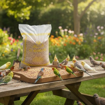Bird Food Daily Seed Mix 1 kg – Millet, Canary Seed, Sorghum & Mixed Grains – Complete Nutrition for Budgies, Finches, Canaries, Cockatiels, Lovebirds, Doves, Pigeons, Sparrows, Quail & Other Small Seed-Eating Birds