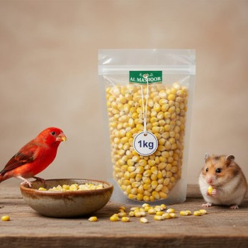 Premium Dried Whole Yellow Corn Kernels for Livestock & Wildlife – High-Energy, All-Natural Animal Feed, Nutrient-Rich, 1 kg Bag