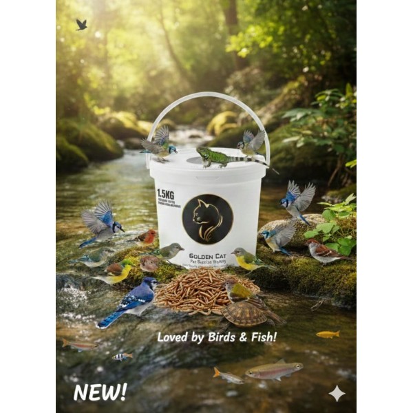 Petco Nature Dried Mealworms, 1.5KG – High-Protein Natural Treat for Birds, Chickens, Fish, Reptiles & Small Pets