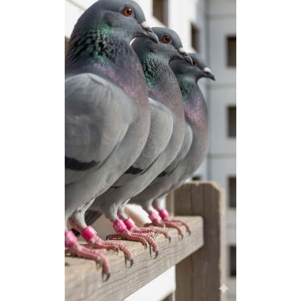 100 Pcs Pink Chicken & Bird Leg Rings – 9mm Plastic Identification Bands for Poultry, Pigeons, Parrots, Conure, Macaw, African Grey – Numbered Clip-On Foot Bands for Small & Large Birds