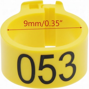 100 Pcs Yellow Chicken & Bird Leg Rings – 9mm Plastic Identification Bands for Poultry, Pigeons, Parrots, Conure, Macaw, African Grey – Numbered Clip-On Foot Bands for Small & Large Birds 100 Pcs Yellow Chicken & Bird Leg Rings – 9mm Plastic Identification Bands for Poultry, Pigeons, Parrots, Conure, Macaw, African Grey – Numbered Clip-On Foot Bands for Small & Large Birds