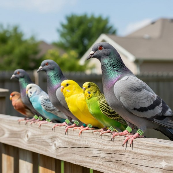 100 Pcs Green Chicken & Bird Leg Rings – 9mm Plastic Identification Bands for Poultry, Pigeons, Parrots, Conure, Macaw, African Grey – Numbered Clip-On Foot Bands for Small & Large Birds