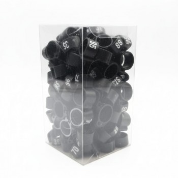 100 Pcs Black Chicken & Bird Leg Rings – 10mm Plastic Identification Bands for Poultry, Pigeons, Parrots, Conure, Macaw, African Grey – Numbered Clip-On Foot Bands for Medium & Large Birds