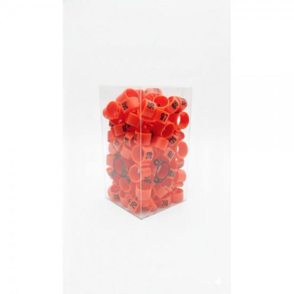 100 Pcs Red Chicken & Bird Leg Rings – 10mm (1cm) Plastic Identification Bands for Poultry, Pigeons, Parrots, Conure, Macaw, African Grey – Numbered Clip-On Foot Bands for Medium & Large Birds