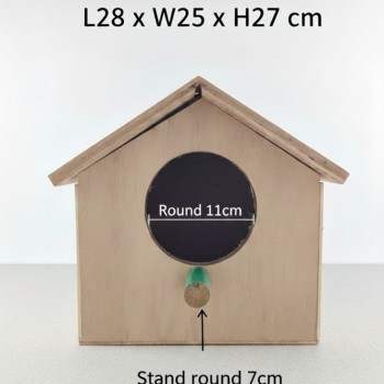 Wooden Bird House for Small Birds (Budgies & Parakeets) – Eco-Friendly Durable Wood Shelter with Circular Entry Hole & Green Perch – Suitable for Outdoor Use, Nesting & Breeding – Garden & Home Décor Birdhouse – Size 28 × 25 × 27 cm Wooden Bird House for Small Birds (Budgies & Parakeets) – Eco-Friendly Durable Wood Shelter with Circular Entry Hole & Green Perch – Suitable for Outdoor Use, Nesting & Breeding – Garden & Home Décor Birdhouse – Size 28 × 25 × 27 cm