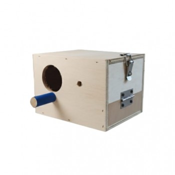 PetNest Wooden Bird Breeding Box for Small Birds – Natural Nesting House with Perch & Easy-Access Door (Budgies, Finches, Canaries, Lovebirds) – 21 × 16 × 15 cm