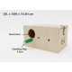 Wooden Bird Nesting & Breeding Box for Budgies & Lovebirds – Natural Wood, Hinged Lid, Perch, 25 × 16 × 14.5 cm