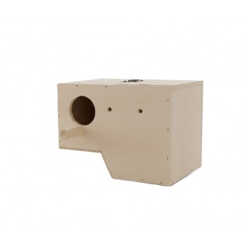Standard Wooden Bird Breeding Nest Box for Small Birds – Budgies, Lovebirds, Parakeets – Natural Wood, Hinged Lid & Perch – 24 × 18 × 18 cm