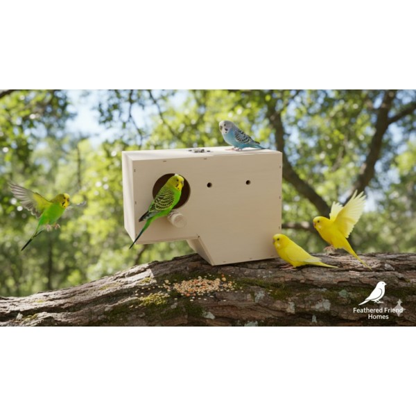 Standard Wooden Bird Breeding Nest Box for Small Birds – Budgies, Lovebirds, Parakeets – Natural Wood, Hinged Lid & Perch – 24 × 18 × 18 cm Standard Wooden Bird Breeding Nest Box for Small Birds – Budgies, Lovebirds, Parakeets – Natural Wood, Hinged Lid & Perch – 24 × 18 × 18 cm