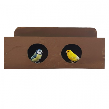 Wooden Bird Nesting Box with Dual Compartments – Solid Wood Birdhouse for Budgies, Parakeets, Cockatiels & Lovebirds – 6 cm Entrance Hole – 38 × 12 × 12 cm