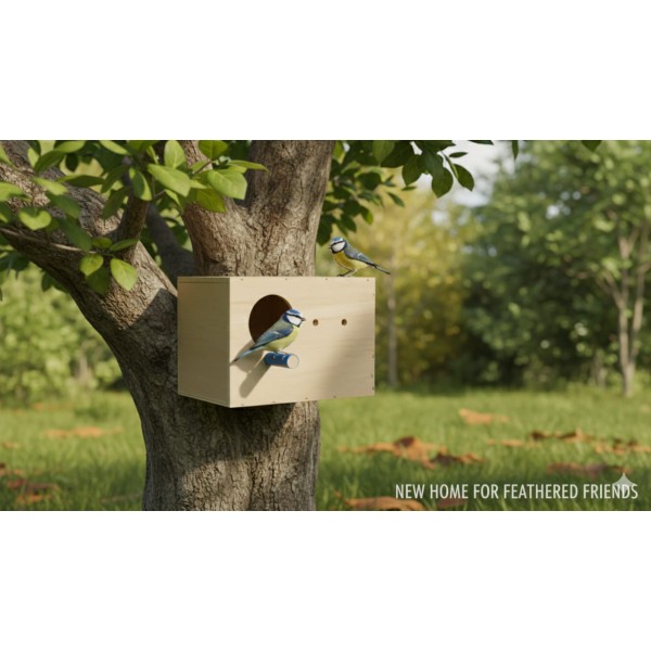 PetNest Large Size Wooden Bird Breeding Box – Natural Wood Nesting House for Parakeets, Budgies, Cockatiels & Lovebirds with Hinged Lid, Front Access Door & Perch (31 × 22 × 21 cm)