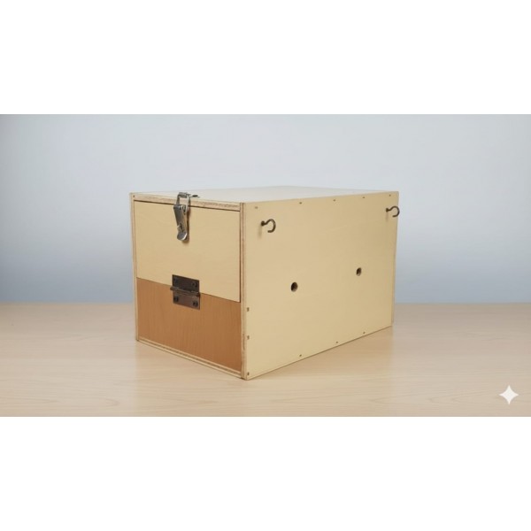 PetNest Large Size Wooden Bird Breeding Box – Natural Wood Nesting House for Parakeets, Budgies, Cockatiels & Lovebirds with Hinged Lid, Front Access Door & Perch (31 × 22 × 21 cm)