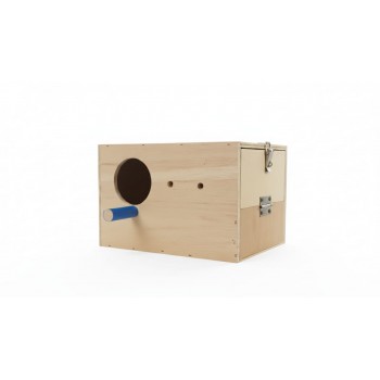 PetNest Large Size Wooden Bird Breeding Box – Natural Wood Nesting House for Parakeets, Budgies, Cockatiels & Lovebirds with Hinged Lid, Front Access Door & Perch (31 × 22 × 21 cm)