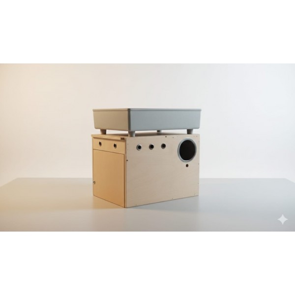 Modern Cockatiel Wooden Nest Box with Detachable Plastic Drawer – Natural Wood Bird Breeding & Nesting House with Dual Opening Doors, Metal Entrance & Perch – Easy Clean Design – Size 26 × 21 × 19 cm