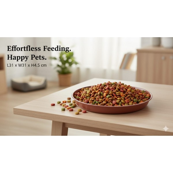 Pigeons Flat Type Plastic Bowl (Small) – Multi-Purpose Feeding Dish for Pigeons, Birds, Cats, Rabbits & Small Pets – Wide Shallow Design – 31 × 31 × 4.5 cm