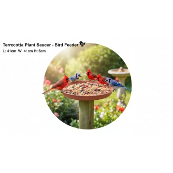 Pigeons Flat Type Plastic Bowl (Medium) – Multi-Purpose Feeding Dish for Pigeons, Birds, Cats, Rabbits & Small Pets – Wide Shallow Design – 41 × 41 × 6 cm