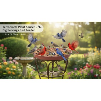 Pigeons Flat Type Plastic Bowl (Large) – Multi-Purpose Feeding Dish for Pigeons, Birds, Cats, Rabbits & Small Pets – Wide Shallow Design – 51 × 51 × 6 cm