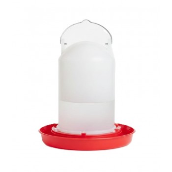 Plastic Poultry Chick Waterer & Feeder Kit – 1 Litre Capacity with Handle – Safe Anti-Drowning Design – For Chicks, Ducks, Quail & Small Pets (18 × 18 × 20 cm)