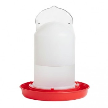Plastic Poultry Chick Waterer & Feeder Kit – 1 Litre Capacity with Handle – Safe Anti-Drowning Design – For Chicks, Ducks, Quail & Small Pets (18 × 18 × 20 cm)
