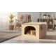 Modern Wooden Nesting Box & Pet House –( Small ) Pigeon Breeding Box / Cozy Cat & Small Pet Cave – Minimal Arched Design – 38.5 × 22 × 26 cm