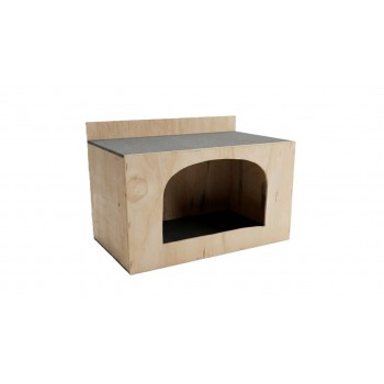 Modern Wooden Nesting Box & Pet House –( Small ) Pigeon Breeding Box / Cozy Cat & Small Pet Cave – Minimal Arched Design – 38.5 × 22 × 26 cm