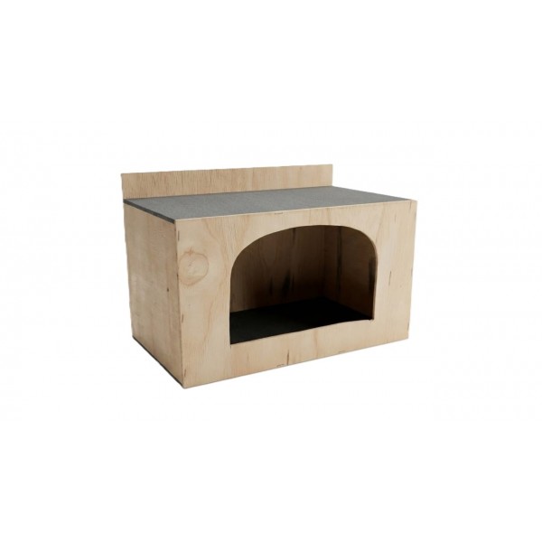 Modern Wooden Nesting Box & Pet House –( Small ) Pigeon Breeding Box / Cozy Cat & Small Pet Cave – Minimal Arched Design – 38.5 × 22 × 26 cm