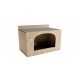 Modern Wooden Nesting Box & Pet House –( Small ) Pigeon Breeding Box / Cozy Cat & Small Pet Cave – Minimal Arched Design – 38.5 × 22 × 26 cm