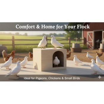 Modern Wooden Nesting Box & Pet House (Medium) – Pigeon Breeding Box / Cat & Small Pet Cave – 45.5 × 24 × 32 cm