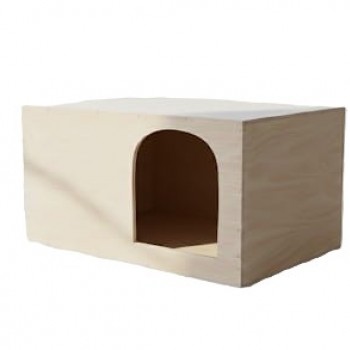 Modern Wooden Nesting Box & Pet House ( Large ), Pigeon Breeding Box, Cat & Small Dog Indoor Cave, Multifunctional Wooden Cat House with Side Table Top, Arched Entrance, 60.5×31×31 cm