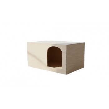Modern Wooden Nesting Box & Pet House ( Large ), Pigeon Breeding Box, Cat & Small Dog Indoor Cave, Multifunctional Wooden Cat House with Side Table Top, Arched Entrance, 60.5×31×31 cm