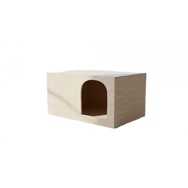 Modern Wooden Nesting Box & Pet House ( Large ), Pigeon Breeding Box, Cat & Small Dog Indoor Cave, Multifunctional Wooden Cat House with Side Table Top, Arched Entrance, 60.5×31×31 cm