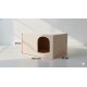 Modern Wooden Nesting Box & Pet House ( Large ), Pigeon Breeding Box, Cat & Small Dog Indoor Cave, Multifunctional Wooden Cat House with Side Table Top, Arched Entrance, 60.5×31×31 cm