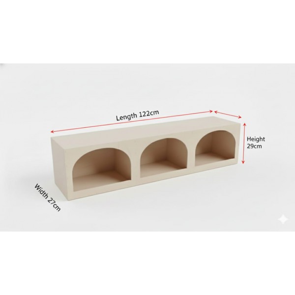 Large Wooden Pigeon Nesting Box with 3 Arched Entrances – Indoor Dovecote & Pet Housing Unit – Modern Light Wood Design – 122 × 27 × 29 cm