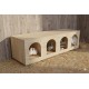 Large Wooden Pigeon Nesting Box with 4 Arched Entrances – Indoor Dovecote & Pet Housing Unit – Modern Light Wood Design – 122 × 27 × 29 cm