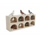 Large Wooden Pigeon Nesting Box with 4 Arched Entrances – Indoor Dovecote & Pet Housing Unit – Modern Light Wood Design – 122 × 27 × 29 cm
