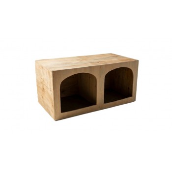 Medium Wooden Pigeon Nesting Box with 2 Arched Entrances – Indoor Dovecote & Pet Housing Unit – Modern Light Wood Design – 60.5 × 27 × 28 cm