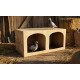 Medium Wooden Pigeon Nesting Box with 2 Arched Entrances – Indoor Dovecote & Pet Housing Unit – Modern Light Wood Design – 60.5 × 27 × 28 cm