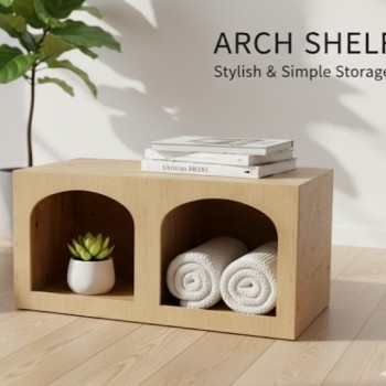 Medium Wooden Pigeon Nesting Box with 2 Arched Entrances – Indoor Dovecote & Pet Housing Unit – Modern Light Wood Design – 60.5 × 27 × 28 cm