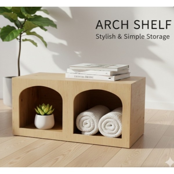 Medium Wooden Pigeon Nesting Box with 2 Arched Entrances – Indoor Dovecote & Pet Housing Unit – Modern Light Wood Design – 60.5 × 27 × 28 cm