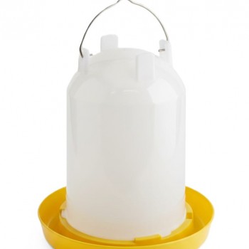 5-Liter Poultry Waterer / Chicken Waterer – Gravity-Fed Plastic Drinker with Metal Handle – Durable, Non-Toxic – For Chickens, Chicks, Ducks & Quails