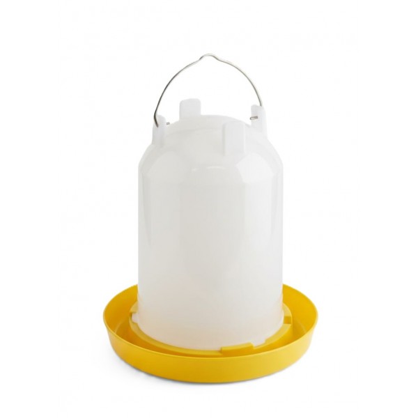 5-Liter Poultry Waterer / Chicken Waterer – Gravity-Fed Plastic Drinker with Metal Handle – Durable, Non-Toxic – For Chickens, Chicks, Ducks & Quails