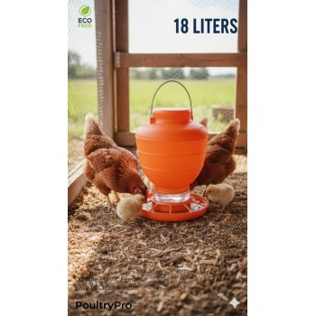 PoultryPro 18-Liter ECO FEED Plastic Poultry Feeder – Large Capacity Gravity-Fed Chicken Feeder, Durable & Easy-Clean Design PoultryPro 18-Liter ECO FEED Plastic Poultry Feeder – Large Capacity Gravity-Fed Chicken Feeder, Durable & Easy-Clean Design