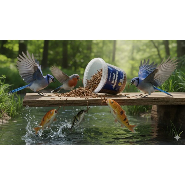 Dark Bird Dried Mealworms – High-Protein Natural Treat for Wild Birds & Pets – 350g