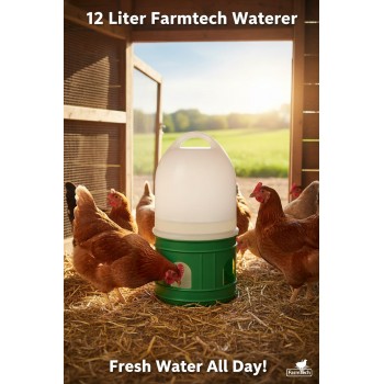 12L Automatic Poultry & Pigeon Waterer – Gravity-Fed Plastic Bird Drinker (Green)