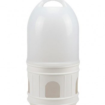12L Automatic Poultry & Pigeon Waterer – Gravity-Fed Plastic Bird Drinker (White)