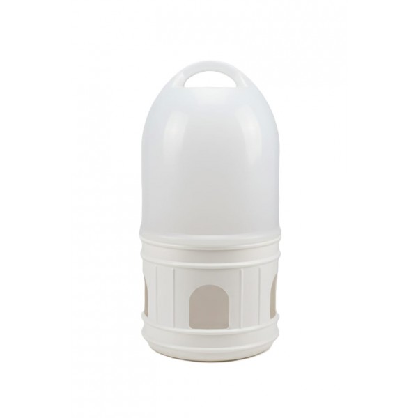12L Automatic Poultry & Pigeon Waterer – Gravity-Fed Plastic Bird Drinker (White)