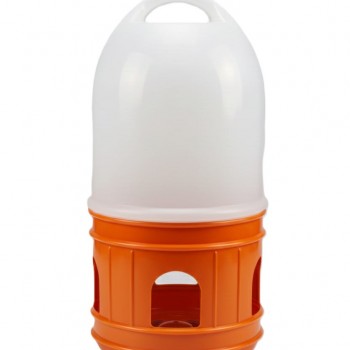 12L Automatic Poultry & Pigeon Waterer – Gravity-Fed Plastic Bird Drinker (Orange)